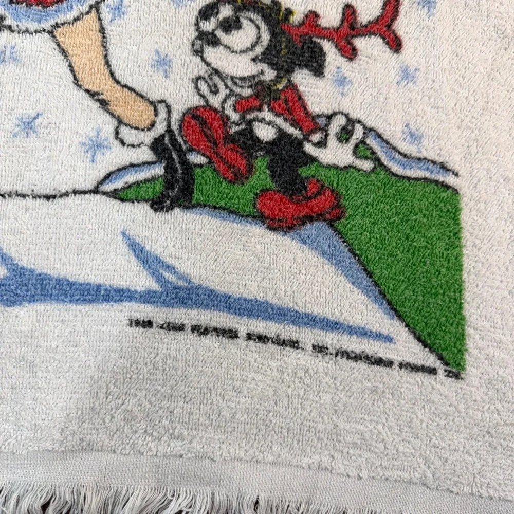 Vintage Betty Boop Cannon Bath Towel Santas Helper Christmas Fringe Made in USA